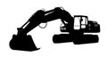 Silhouette the excavate. Royalty Free Stock Photo