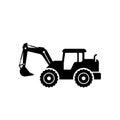 silhouette of excavator vector design. excavator icon sign symbol Royalty Free Stock Photo