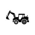 silhouette of excavator vector design. excavator icon sign symbol Royalty Free Stock Photo