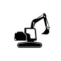 silhouette of excavator vector design. excavator icon sign symbol Royalty Free Stock Photo