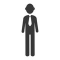 Silhouette executive man with necktie