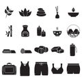 silhouette of exercise and zen icon set. Vector illustration decorative design Royalty Free Stock Photo