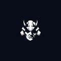 Silhouette Face Japanese Samurai Knight logo vector design template inspiration idea Royalty Free Stock Photo