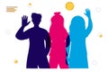 Silhouette faces girls and boys vector Multicultural characters