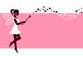 Silhouette of fairy with magic wand