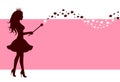 Silhouette of fairy with magic wand