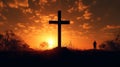 The Silhouette of Faith Christien Cross Symbol Royalty Free Stock Photo