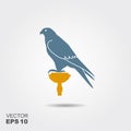 Hunting Falcon. Vector flat illustration with shadow Royalty Free Stock Photo