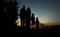 Silhouette of a family with children Royalty Free Stock Photo