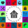 Silhouette family icon and house. Conceptual vector illustration Royalty Free Stock Photo