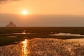 Sunset over Mont Saint Michel Royalty Free Stock Photo