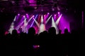 Silhouette of fans during the Kristonfest in Madrid Spain