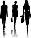 Silhouette fashion girls Royalty Free Stock Photo