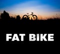 Silhouette fat bike Royalty Free Stock Photo