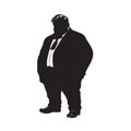 Silhouette of a fat man in a jacket