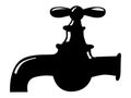 Silhouette of faucet