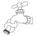 silhouette faucet save the water icon