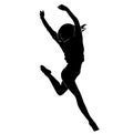 female dancer silhouette. silhouette of a female dancing Royalty Free Stock Photo