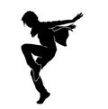 female dancer silhouette. silhouette of a female dancing Royalty Free Stock Photo