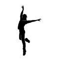 female dancer silhouette. silhouette of a female dancing Royalty Free Stock Photo