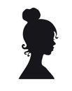 Silhouette of a female head. Black girl profile isolated on a white background. Elegant, delicate and sexy vector portrait Royalty Free Stock Photo