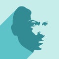 Silhouette of a female head. Royalty Free Stock Photo