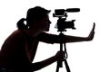 Silhouette of Filmmaker or Content Creator or Casting Director with a Camera