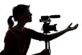 Silhouette of Filmmaker or Content Creator or Casting Director with a Camera