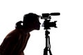 Silhouette of Filmmaker or Content Creator or Casting Director with a Camera