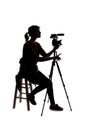 Silhouette of Filmmaker or Content Creator or Casting Director with a Camera