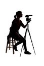 Silhouette of Filmmaker or Content Creator or Casting Director with a Camera