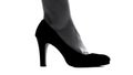 Silhouette of female leg in high-heeled shoes, elegance and fashion, closeup