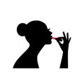 Silhouette of female with lipstick