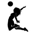 Female volley ball player silhouette