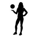 Female volley ball player silhouette