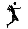 Female volley ball player silhouette