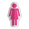 Silhouette femenine emblem icon