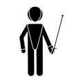 Silhouette fencing player sport athlete