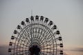Silhouette of a Ferris wheel at dusk in Kobe, Japan Royalty Free Stock Photo