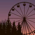 silhouette of Ferris wheel