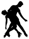 Silhouette figure skaters vector