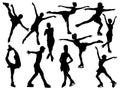 Set of Figure skating silhouette vector art