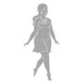 Silhouette figure of a slender woman. The girl is standing. The lady is full of beauty and sexuality. girl is overweight