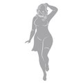 Silhouette figure of a slender woman. The girl is standing. The lady is overweight, beauty and sexuality. vector