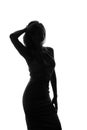 Silhouette figure of a young woman