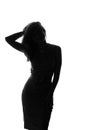 Silhouette figure of a young woman