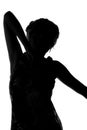 Silhouette figure of a young woman