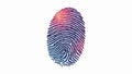 Silhouette of fingerprint vector, clean white background , line art, protection Royalty Free Stock Photo