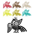 Silhouette Fire Bird Phoenix. Phoenix Ancient Symbol.