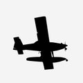 Silhouette of Fire fighter airplane. Royalty Free Stock Photo